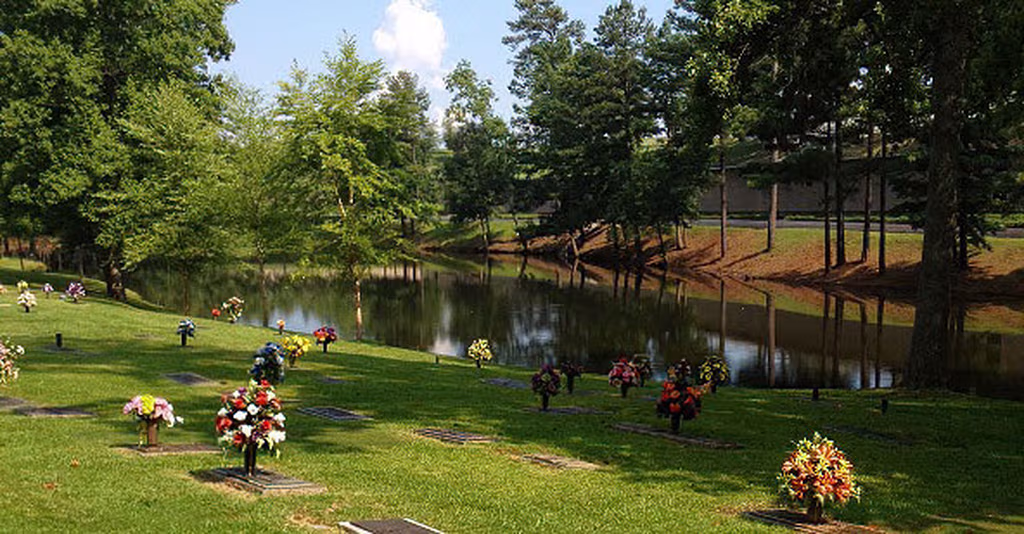 Cemetery grounds and memorials at Mount Harmony Memorial Gardens